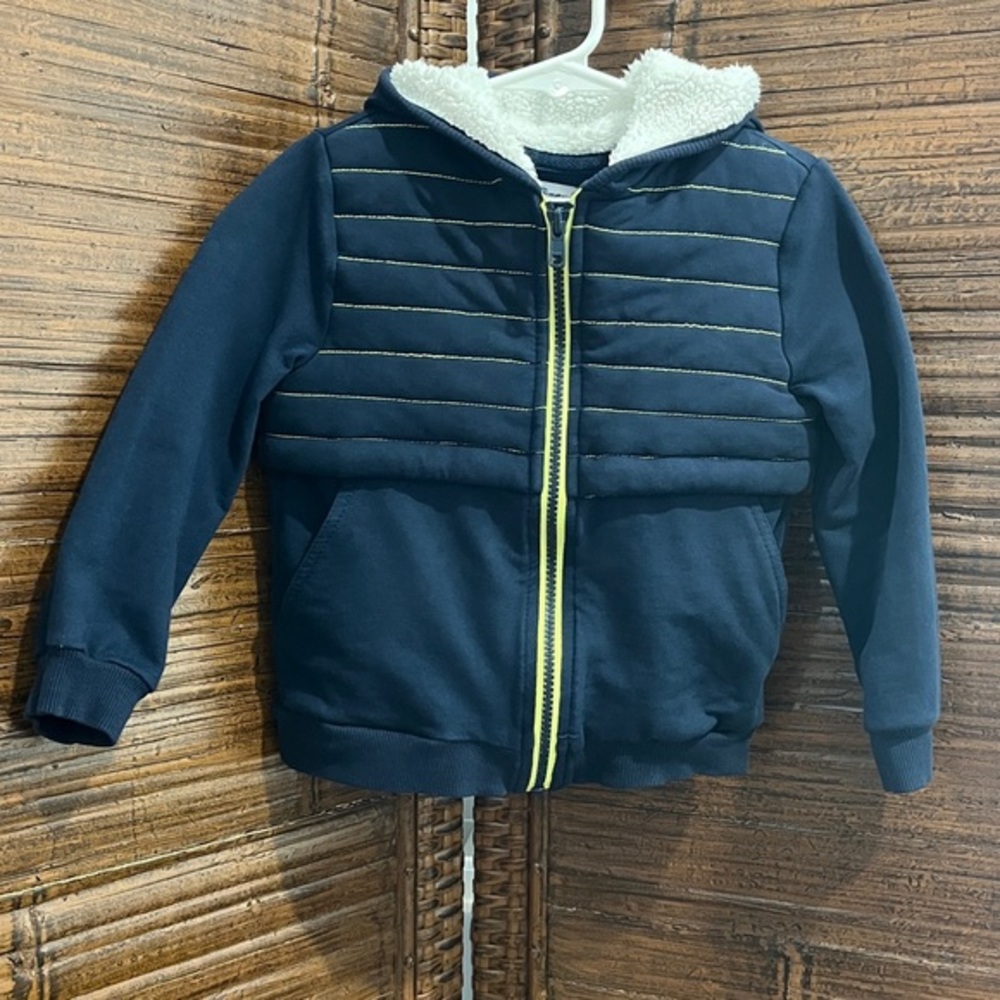 Tommy Bahama Navy Blue Upper Padded Zip Up Hooded Sweat Shirt Coat Jacket, 3T